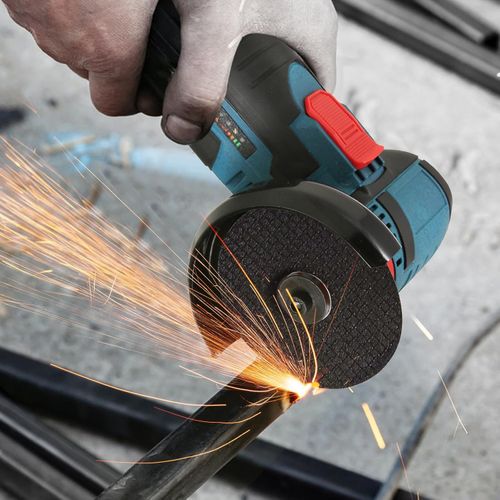 LIROPAU 12V Cordless Angle Grinder with 2 x 1500 mAh Batteries, 2 x Cutting Discs, 1 x Small Wrench and Charger, for Grinding, Cutting, Polishing