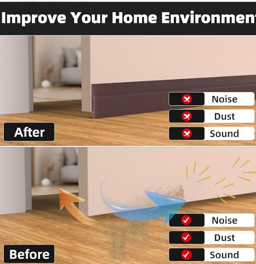 ESUFEIR 39U der Door Draft Stopper,Bottom Door Sweeps for Exterior & Interior,Gap Filler Noise Blocker Seal Strip,Wind Guard Dust Stopper(Brown)