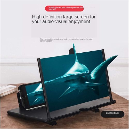 12 Inch Foldable Phone Screen Magnifier, HD Mobile Phone Enlarger Lazy Stand for Watching Movies Videos