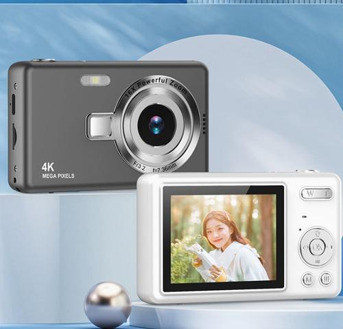 Retro 4K CCD Digital Camera + FREE 32GB Card + Card Reader + OTG Adapter Vintage Aesthetic Mini Pocket Camera For Students | Full Starter Kit All Included Ultra HD Entry Level CCD Digital Camera | Complete Ready-To-Use Gift Bundle