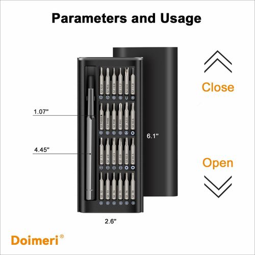 24 in 1 Precision Screwdriver Set, S2 Steel Repair Tools for Phone & Clock Disassembly