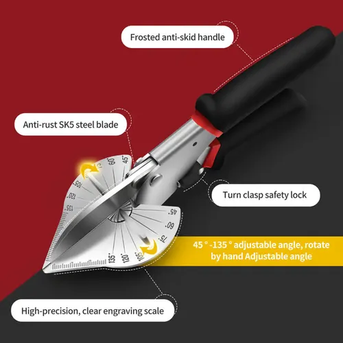 Multi Angle Miter Shear Cutter Hand Tools,45-90 Degree Adjustable Angle Scissor