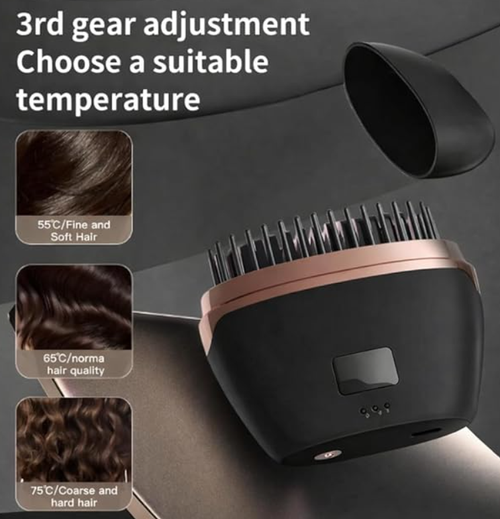 CBEX Mini Hair Straightener Brush, Pocket Size Cordless Heat Comb, 3 Temperature Adjustment 140–180°C, Negative Ion Technology, Safe Anti-Burn Design