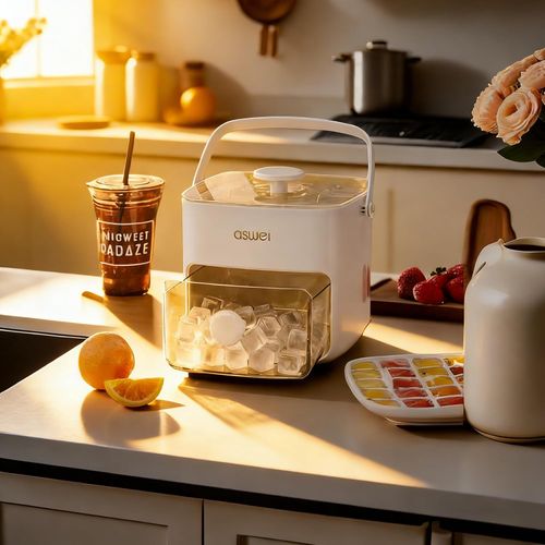 ❄️Press-Type Ice Cube Tray, Quick & Easy Release 🧊Portable Ice Maker Box with Handle, 48 Grids
