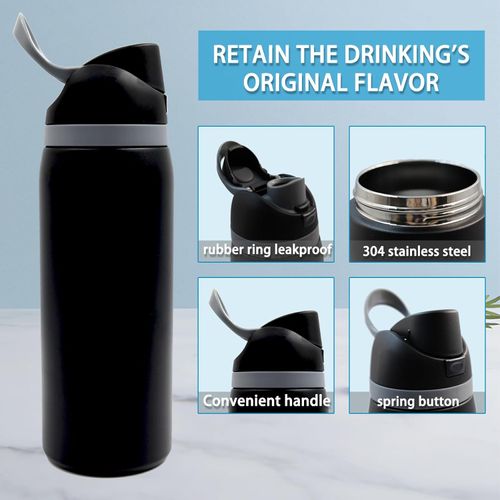 🥤32oz Owala 304 Stainless Steel Insulated Water Bottle, Leak-Proof Double-Wall Tumbler with Dual Drinking Lids