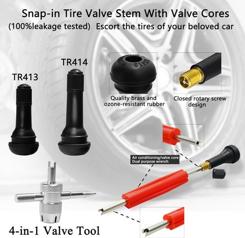🚗 Tire Valve Stem Repair Kit, All-in-One Tool Set ⚙️ Car Tire Valve Core Remover & Installer