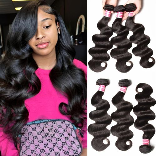 Black Body Wave Synthetic Wig | Heat Resistant High Temperature Fiber | Long Natural Wavy Glueless Wig | Daily Party Hair For All Women Kenya Free Delivery