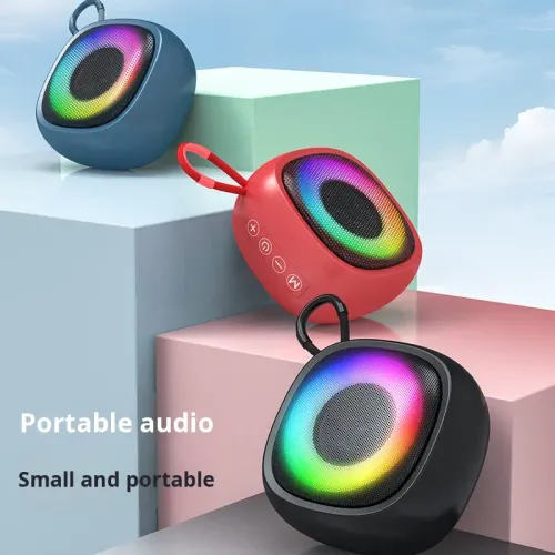 Portable Bluetooth Speaker with RGB Light, Wireless Mini Speaker Waterproof Bass Sound for Outdoor Indoor Use, Rechargeable Small Speaker