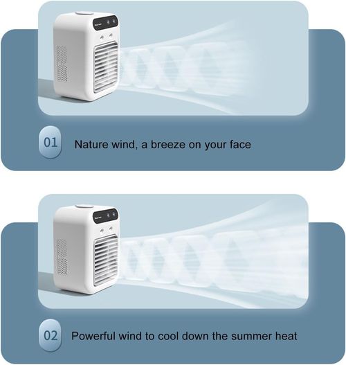 🔥 Portable Mini Air Cooler with Ice Tray & Detachable Handle | USB Rechargeable 2-Speed Desktop Cooling Fan - Humidifying, Dual Power for Home, Office & Outdoor Use (English Version)