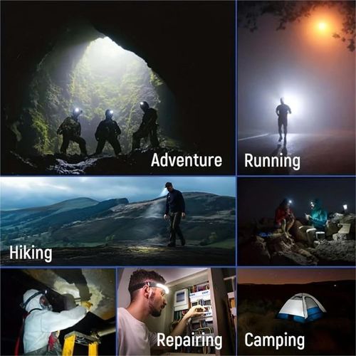 🌙3 Strips COB Head Torch White Red Yellow Light For Running Hiking Hunting