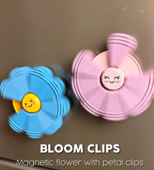 Durable Reusable Flower Bag Clips, Magnetic Refrigerator Magnets with Hooks & Sealing Clips, Multi-Functional Food Storage Organizer for Home