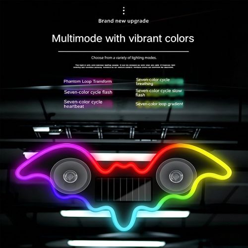 🦇 Solar Bat Car Light | Color Breathing Heartbeat Window Decor Lamp