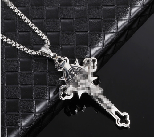 💎Stylish Stainless Steel Cross Hip‑Hop Neck Chain