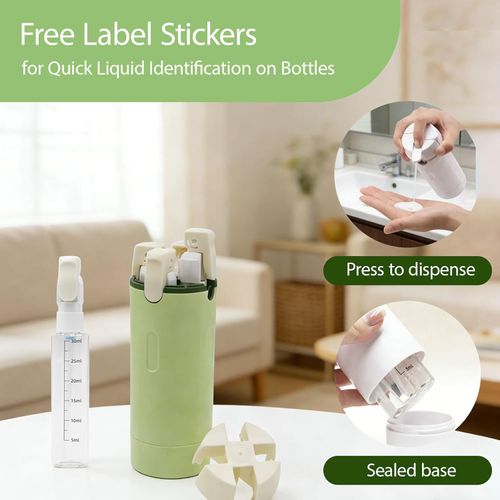 4 in 1 Travel Dispenser,Travel Shampoo and Conditioner Bottles,Refillable Leak Proof Containers Toiletries for Vacation and Business Travel 120ML