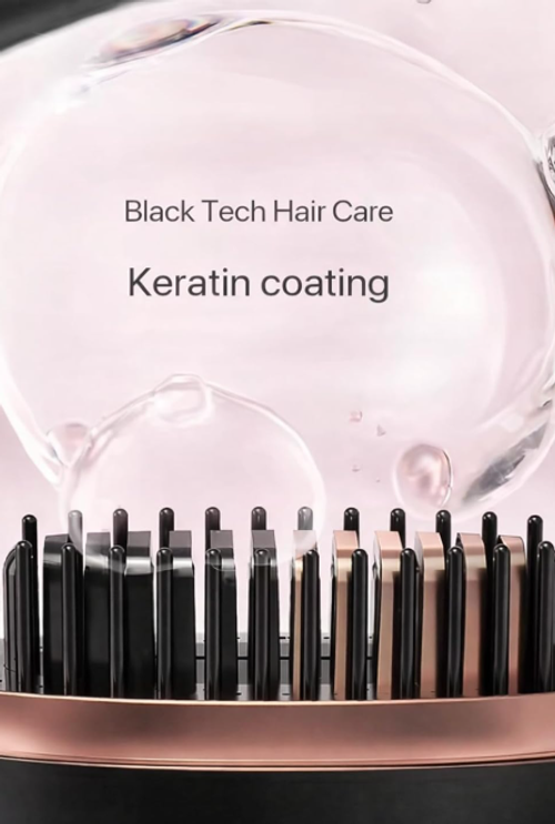 CBEX Mini Hair Straightener Brush, Pocket Size Cordless Heat Comb, 3 Temperature Adjustment 140–180°C, Negative Ion Technology, Safe Anti-Burn Design