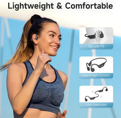 Bone Conduction Headphones Bluetooth 5.4 - Open Ear Headphones Wireless with Mic, IPX5 Waterproof Sports Earphones for Running, Gym Workout, Ski, Cycling