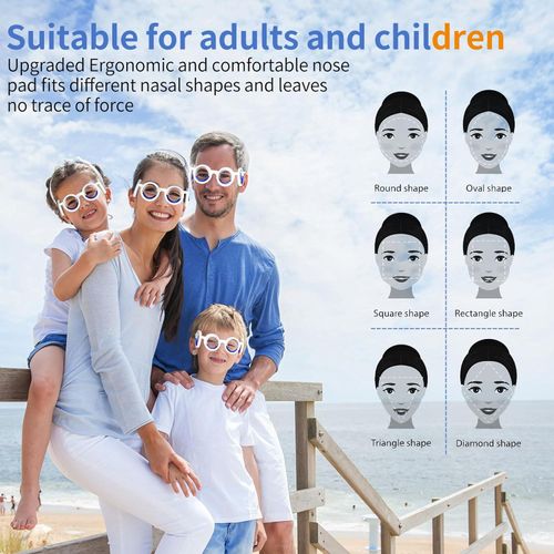 Hion Motion Sickness Glasses,Relieve Carsickness Airsickness Seasickness Glasses,Ultra-Light Portable Nausea Vertigo Glasses, No Lens Liquid Glasses for Adults or Kids(Pattern-Box)