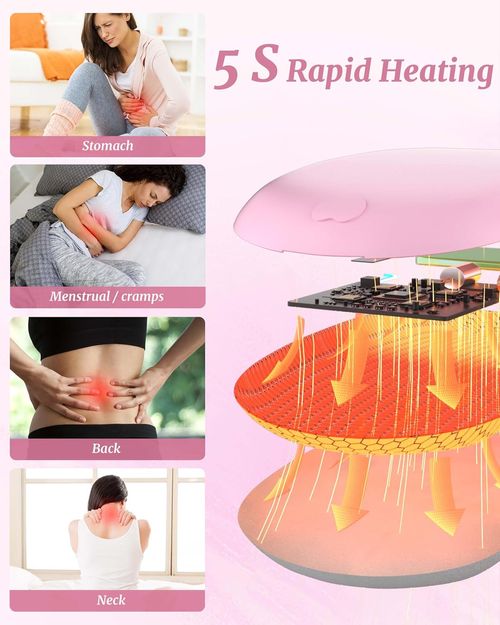Portable Period Heating Belt | Cramp Relief Warm Uterus Vibration Massager Rechargeable Heating Waist Wrap | 3 Level Heat & Massage For Menstrual Pain Cordless Warm Waist Belt | Fast Heat Abdomen & Back Comfort Pad