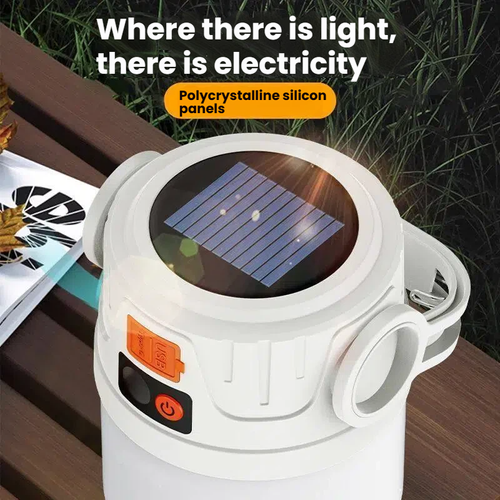 Solar rechargeable lighting outdoor rechargeable camping long battery life lighting tent multifunctional household lights.