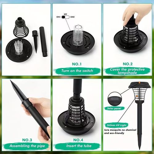 Solar mosquito killer home courtyard mosquito repellent lawn lamp yard garden mosquito repellent artifact outdoor waterproof pest control lamp