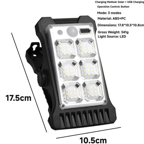 Solar lighting clips outdoor lights human body induction super bright lights waterproof 8 hours home camping balcony lights courtyard.