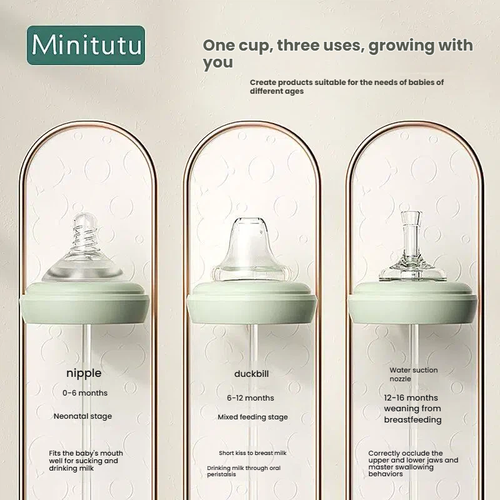 Bottle ppsu anti-flatulence, anti-choking, wide caliber, new big baby anti-fall, 2-year-old large-capacity drinking straw cup