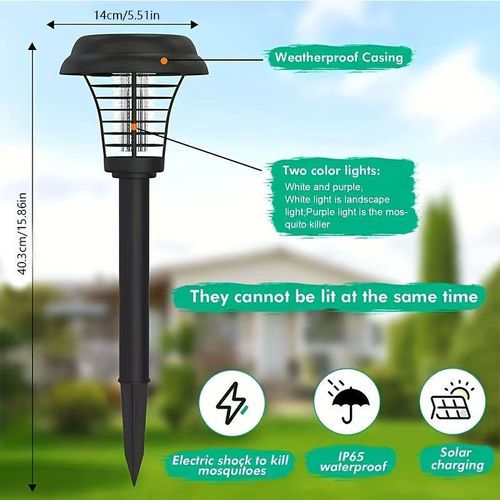 Solar mosquito killer home courtyard mosquito repellent lawn lamp yard garden mosquito repellent artifact outdoor waterproof pest control lamp