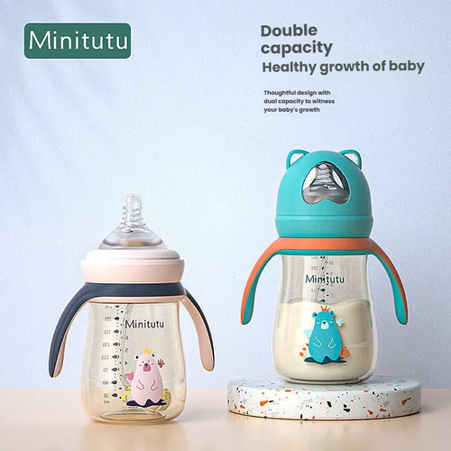 Bottle ppsu anti-flatulence, anti-choking, wide caliber, new big baby anti-fall, 2-year-old large-capacity drinking straw cup