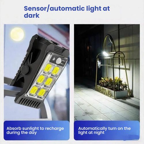 Solar lighting clips outdoor lights human body induction super bright lights waterproof 8 hours home camping balcony lights courtyard.