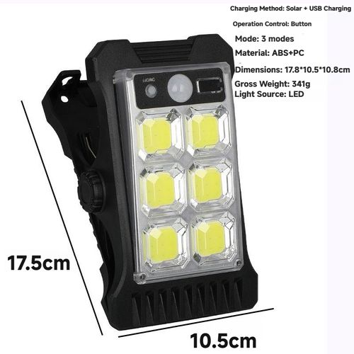 Solar lighting clips outdoor lights human body induction super bright lights waterproof 8 hours home camping balcony lights courtyard.