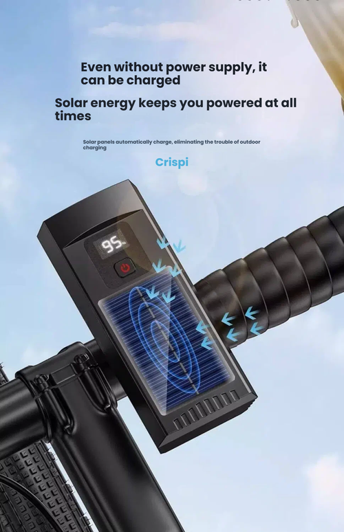 Solar rechargeable bicycle headlight headlight riding mountain bike highway glare charging night riding glare flashlight.