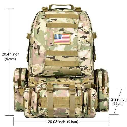 Detachable Tactical Camo Backpack for Men（without American flag logo）