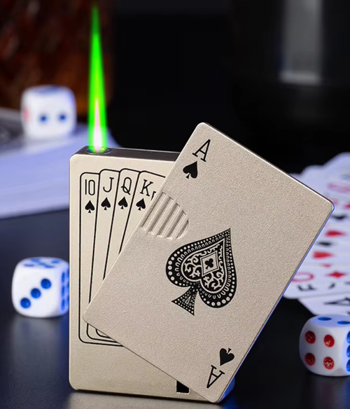 Cheap Lighter Blister Packaging Creative Small Inflatable Butane Gas Torch Ace of Spades Lighter