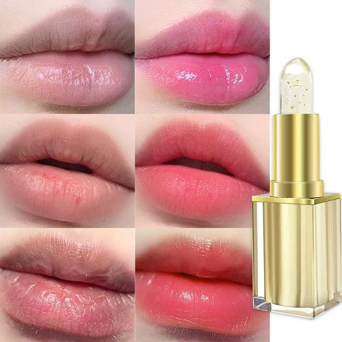Gold Foil Color-Changing Lip Balm with Crystal Jelly