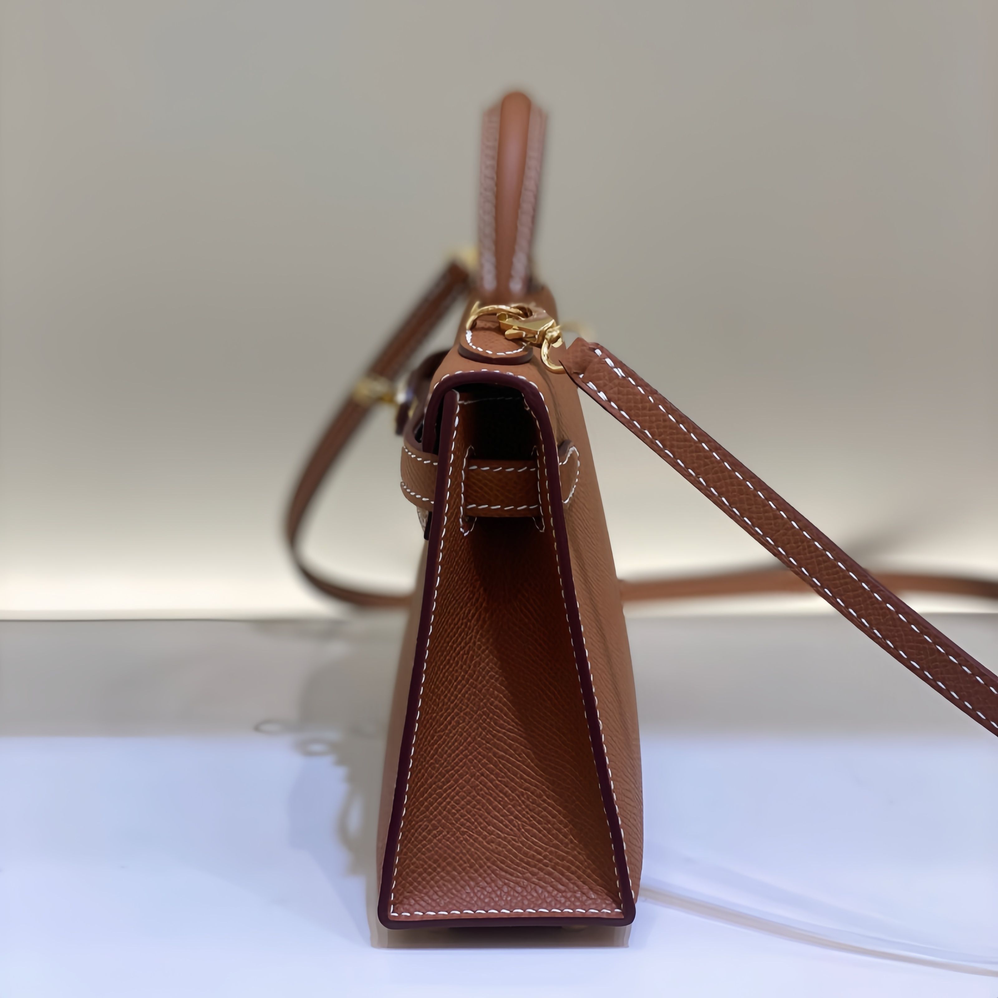 Top quality handmade waxed line luxury real leather bags 复制 复制