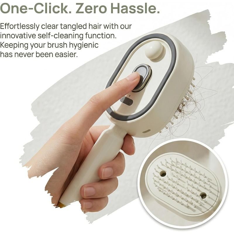 Electric steam straight hair brush