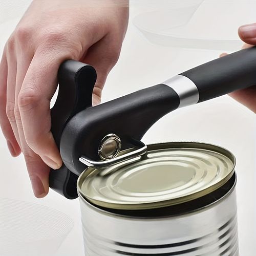 1 Abridor de latas multifuncional para latas, abertura lateral rápida e fácil, faca de aço inoxidável, abridor de latas de cozinha, gadgets, acessórios de cozinha