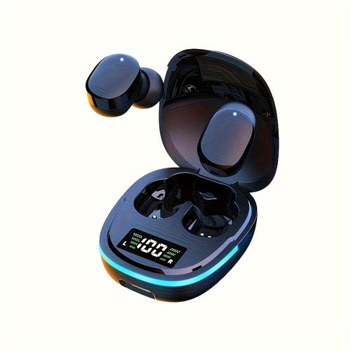 Auscultadores sem fios modelo 2025 - Display LED, controlo táctil, design TWS intra-auricular para jogos e desporto - compatível com iOSAndroid, elegante estojo de carregamento metálico incluído