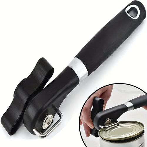 1 Abridor de latas multifuncional para latas, abertura lateral rápida e fácil, faca de aço inoxidável, abridor de latas de cozinha, gadgets, acessórios de cozinha