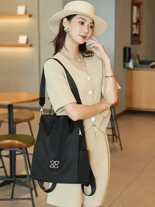 Mochila leve em tecido oxford anti-furto, multiuso e de grande capacidade.