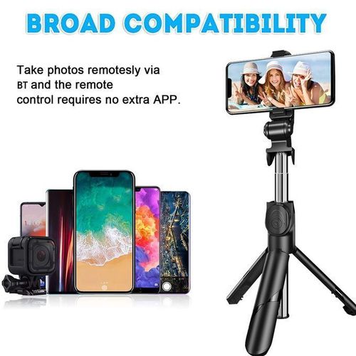 Tripé de telefone, bastões de selfie, multifuncional, sem fio