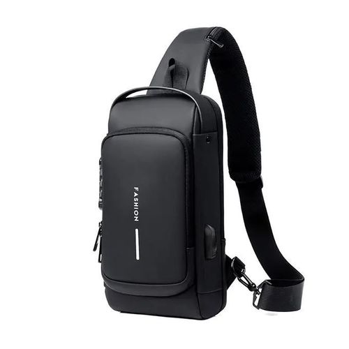 Sac bandoulière multifonction anti-vol avec USB pour homme, sac de voyage à porter en bandoulière ou en travers de la poitrine