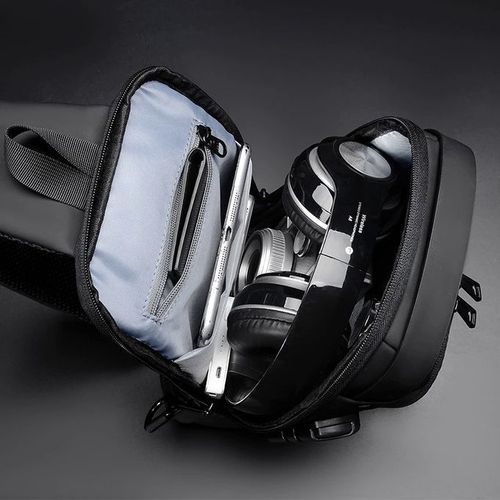 Sac bandoulière multifonction anti-vol avec USB pour homme, sac de voyage à porter en bandoulière ou en travers de la poitrine