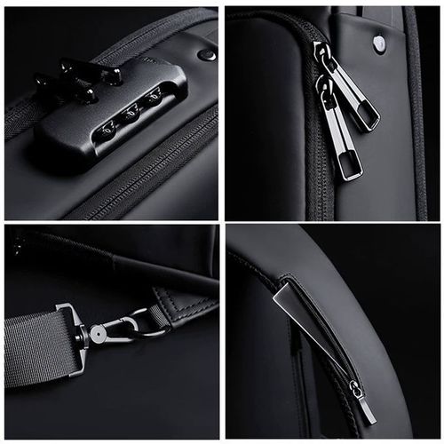 Sac bandoulière multifonction anti-vol avec USB pour homme, sac de voyage à porter en bandoulière ou en travers de la poitrine