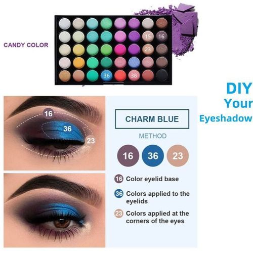 Paleta de sombras para os olhos com 40 cores - Paleta de maquiagem para os olhos.