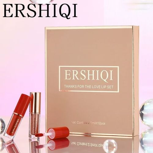 Brilho labial Machislet, batom fosco e à prova d'água, 12 peças