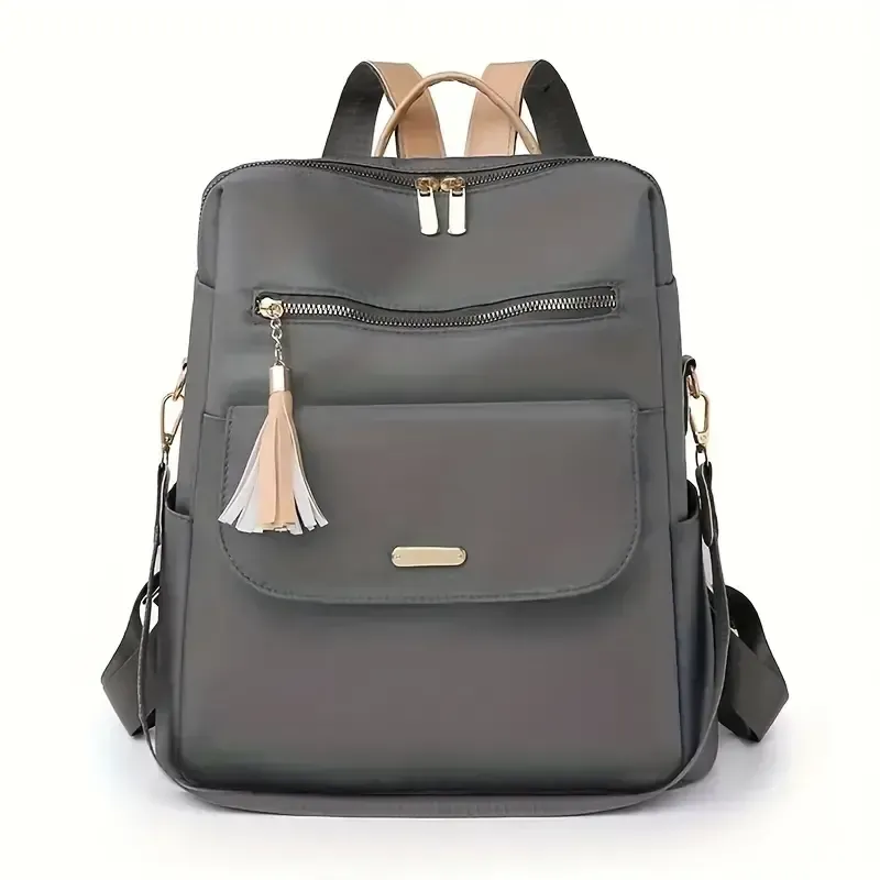 Mochila de moda conversível antirroubo simples, mochila de viagem casual feminina, mochila escolar