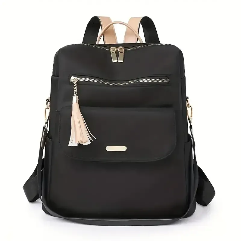 Mochila de moda conversível antirroubo simples, mochila de viagem casual feminina, mochila escolar