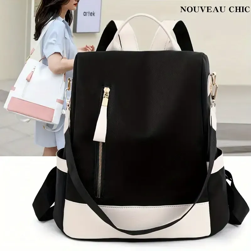 Mochila de viagem anti-roubo Bolsa escolar anti-roubo de grande capacidade Bolsa de ombro leve e reversível