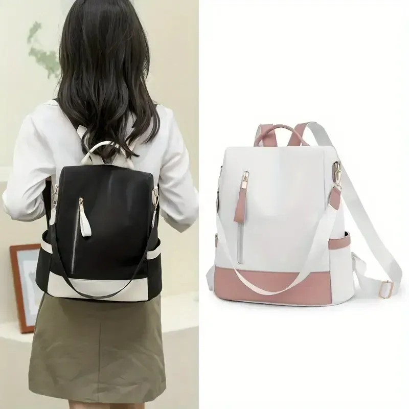 Mochila de viagem anti-roubo Bolsa escolar anti-roubo de grande capacidade Bolsa de ombro leve e reversível